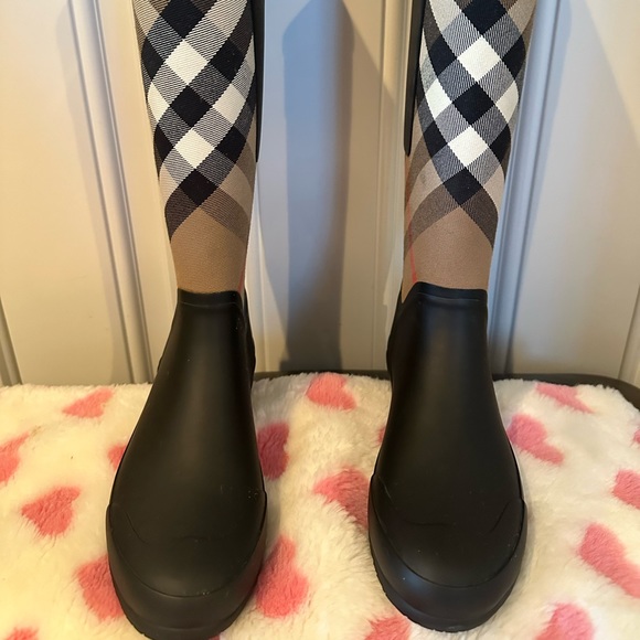 Burberry Check Waterproof Rain Boot (Women) - Picture 1 of 3